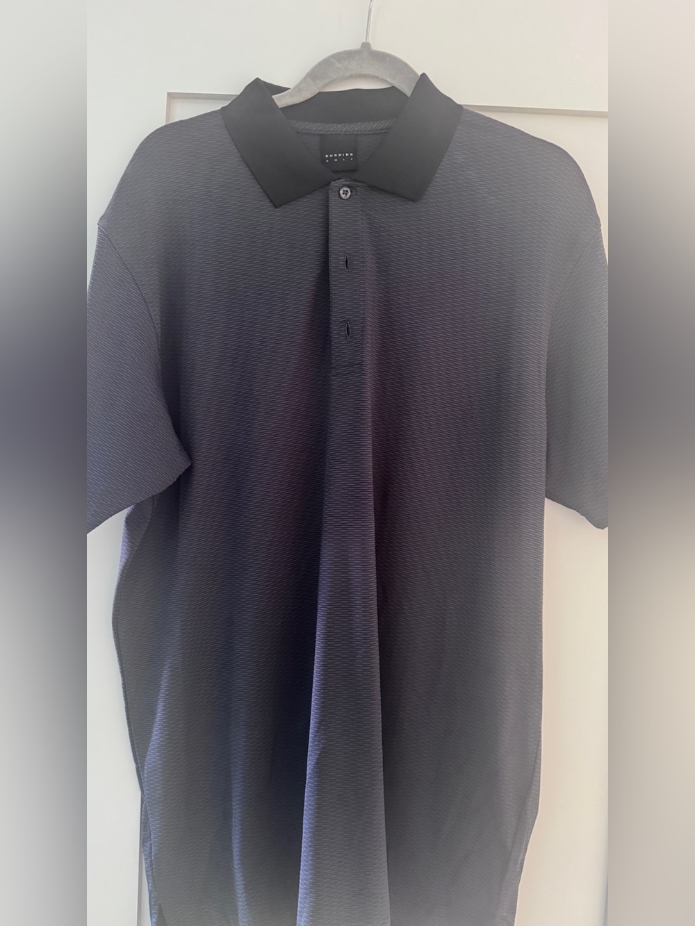 Dinning golf Black Textured Polo Shirt size large never worn